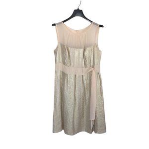 Summer time Gold Shimmer Party Dress with Sheer Top Size 12